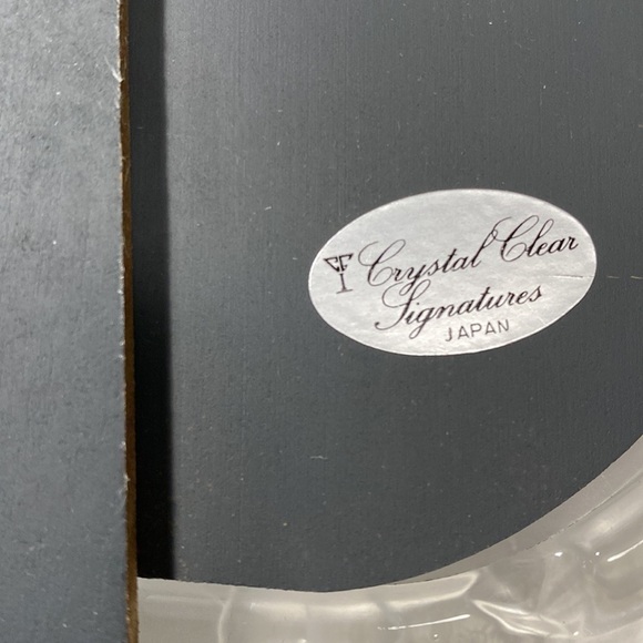 VTG Wedding Crystal Clear Signatures Japan Photo Frame Frosted Floral Swans - Picture 7 of 7